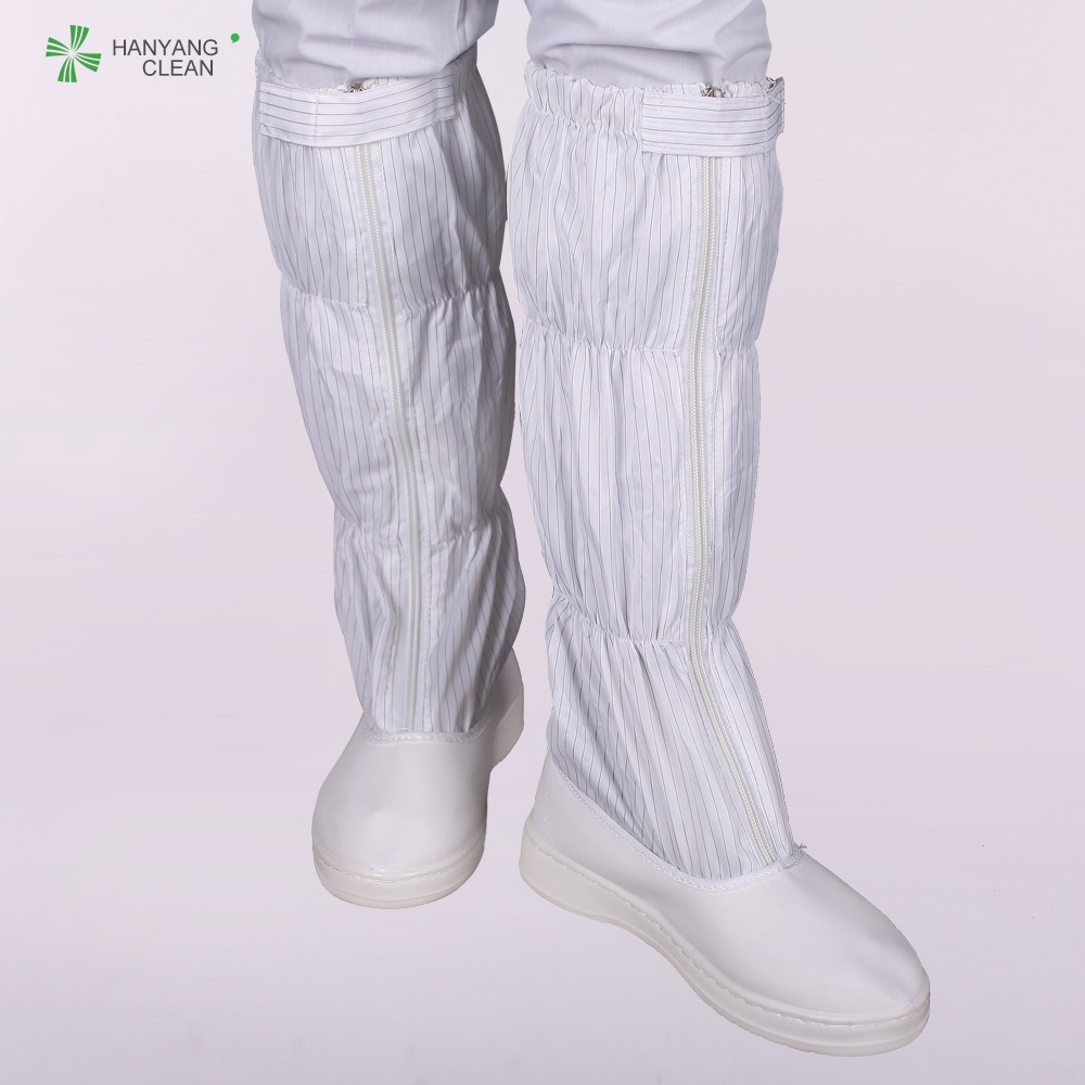 Blue And White Anti Static Shoes , ESD PU Non Slip Work Boots For Cleanroom