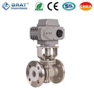 Quality Fluorine Lined Electric Operated Ball Valve Flange Connection Corrosion-Resistant wholesale