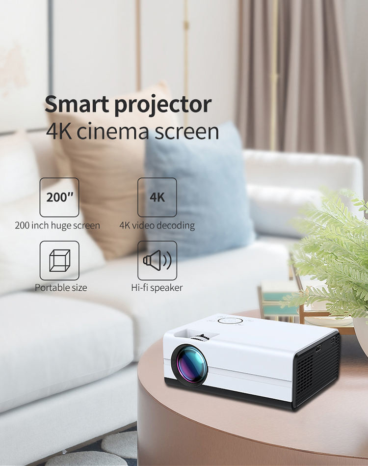 Portable Mini LED Video Home Theater Projectors Full HD 1080P Smart Movie Cinema Lcd Outdoor Projector 4k
