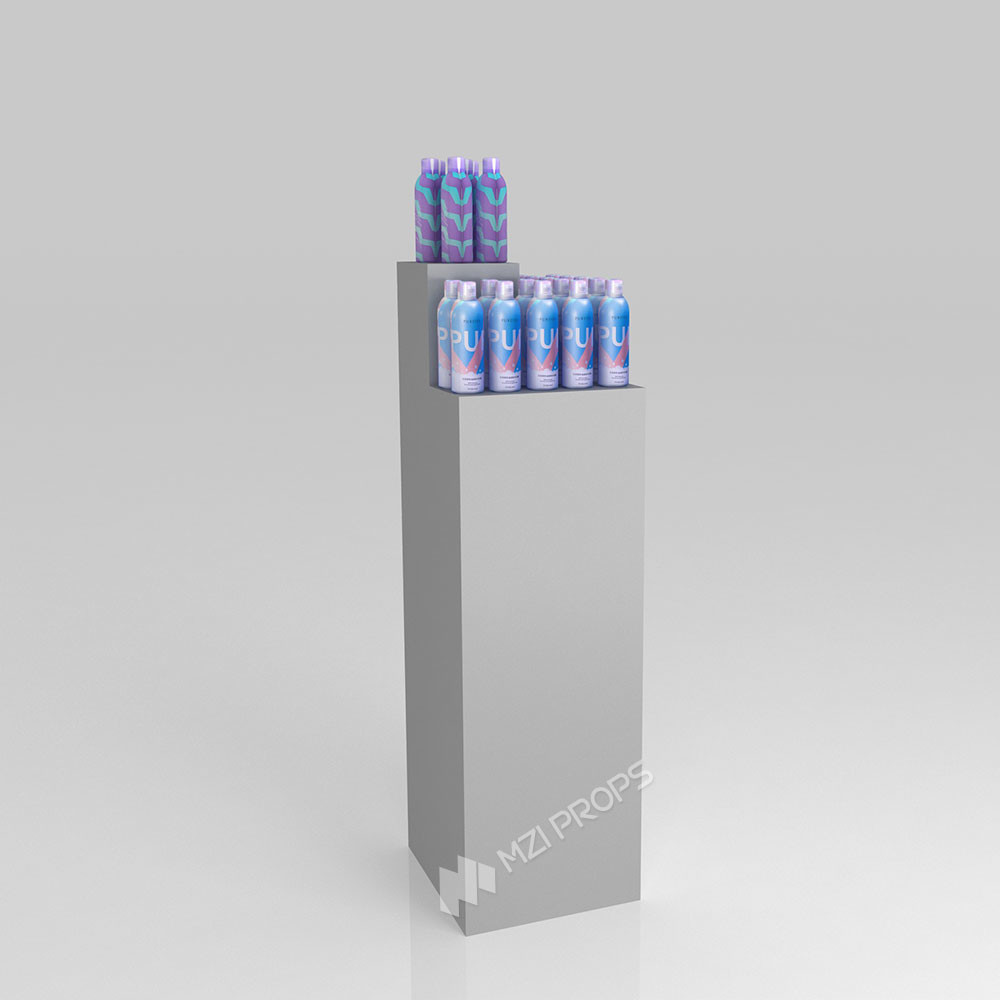 GDR01-BZ-06 Retail Display Column with High-Quality Wood and Grey Paint for Modern Retail Stores