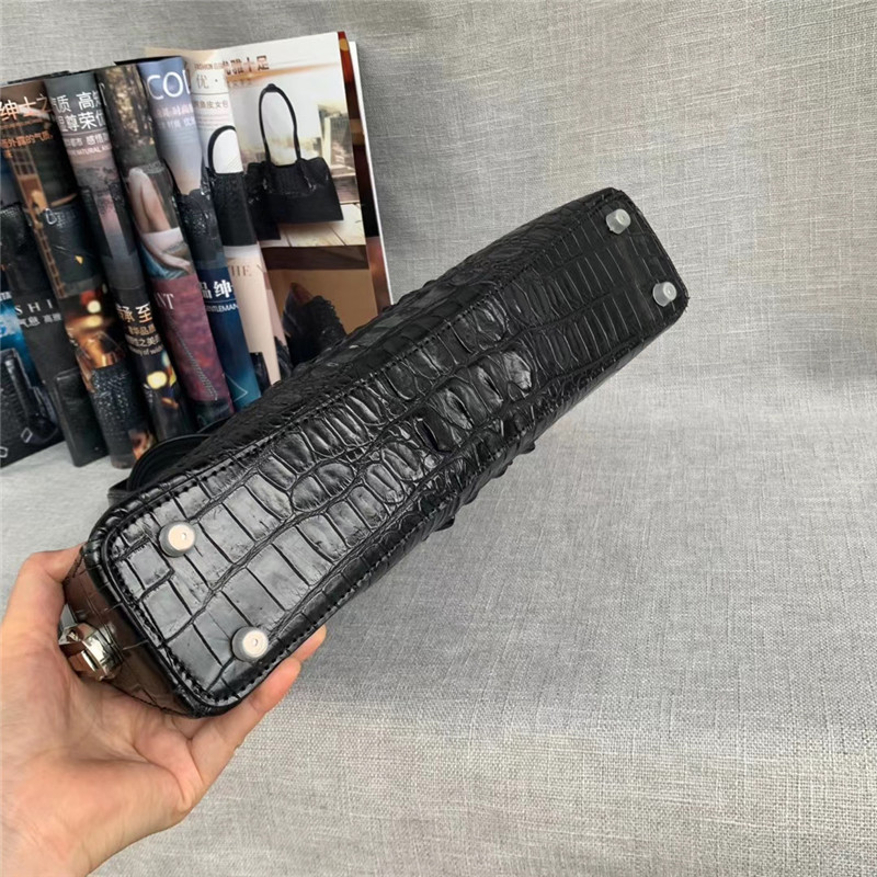 Authentic Real Crocodile Skin Password Coded Businessmen Briefcase Laptop Bag Genuine Alligator Leather Male Handbag