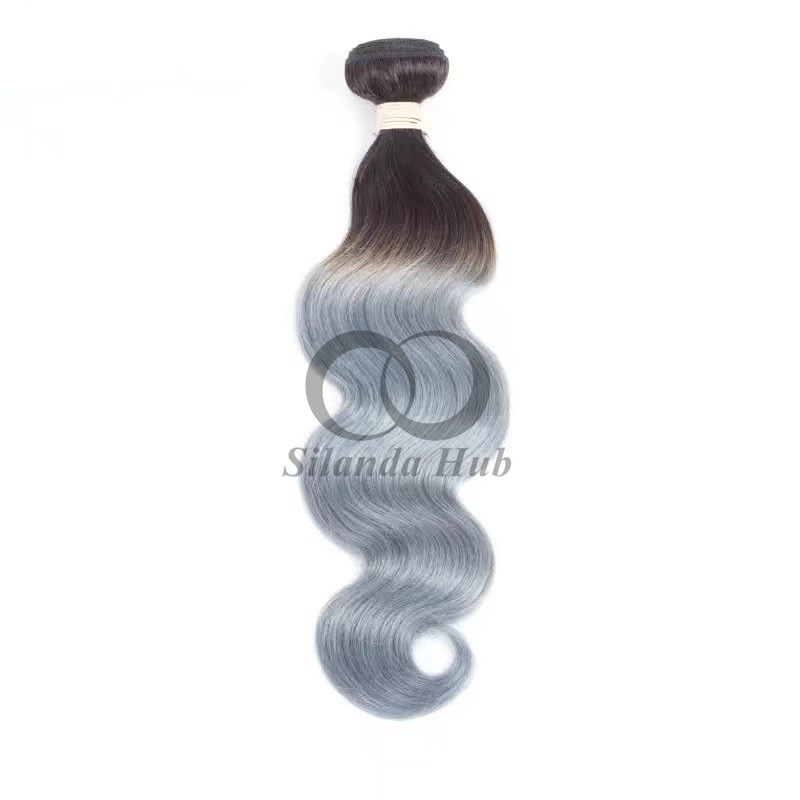 #T1B/Grey Body Wave Remy Human Hair Bundles Sew In Weave Bundles Brazilian Bundle Deals