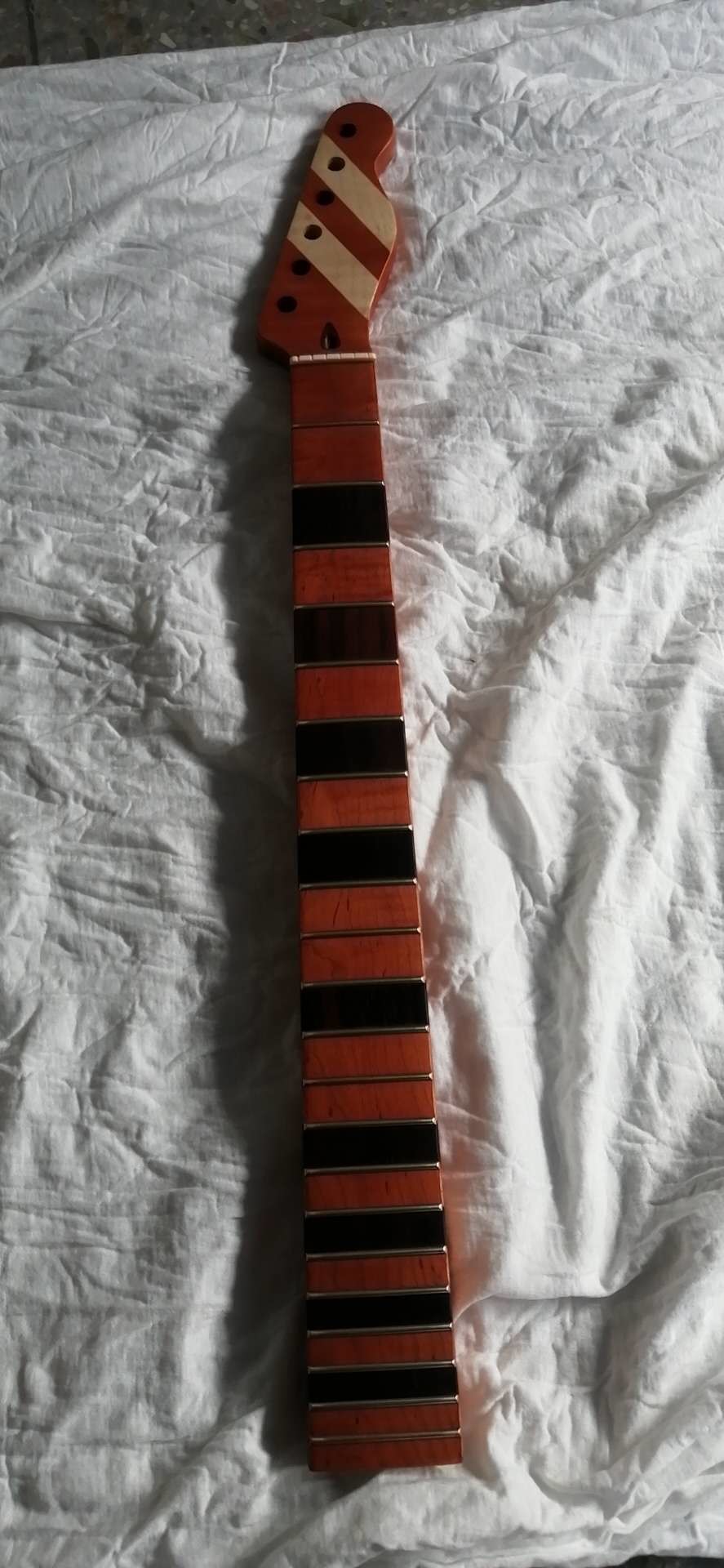 Custom Grand 22 Fret Roasted Maple Electric Guitar Neck for Handmade Tele Guitar Kits Gloss Finished with Bone Nut