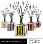 Frosted Bottle Room Fragrance Reed Diffusers , Ribbon Non Toxic Reed Diffusers