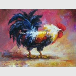 Quality Acrylic Animal Palette Knife Oil Painting Handmade Cock Thick Oil On Canvas wholesale
