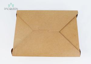 Quality Square Disposable Paper Food Containers Leak Proof Grease Resistant Four Flaps wholesale