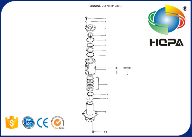 91E2-2705 Turning Joint Seal Kit for Excavator Hyundai R200-5 R280LC-7