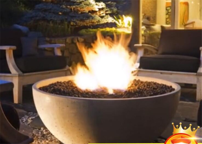 Factory price black real flame LPG NPG outdoor see through gas fireplace fire pit pan