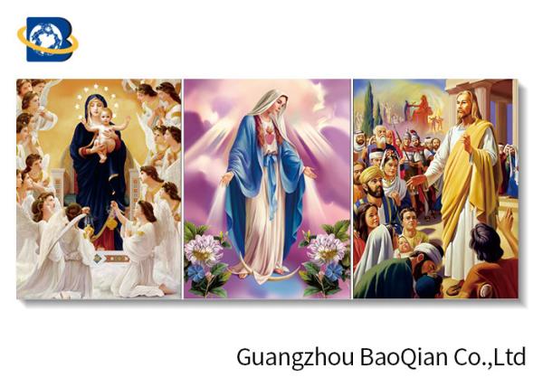 Black Frame Lenticular Flip Christian Blessed Vigin Mary Poster Religion Wall