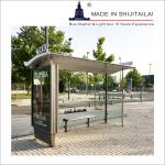 Solar Power HDG AC220V L4000mm Bus Stop Shelter