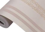 Removable Non woven Wallpaper Modern Simple Champagne Stripes Pattern
