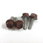 SS410 Cocoa Brown Color Painted Hex Flange Head Roofing Screws With Neoprene
