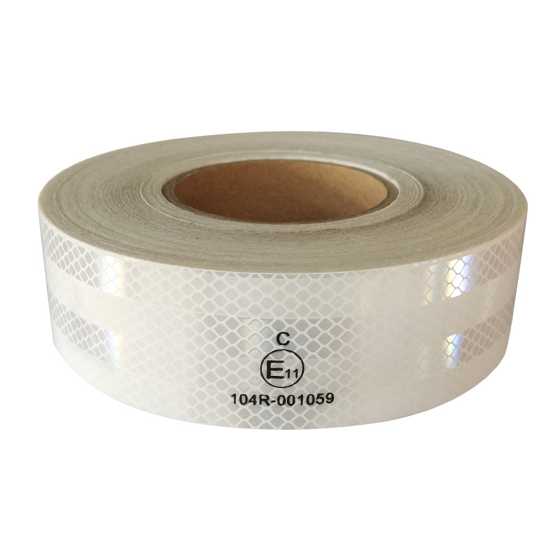 PET Micro Prismatic White Conspicuity Tape Reflective Vehicle Tape ECE Certificated