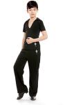 new offer latin dance clothes boy Ruffly blue white black modern dance stage