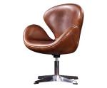 Vintage Leather Swan Chair