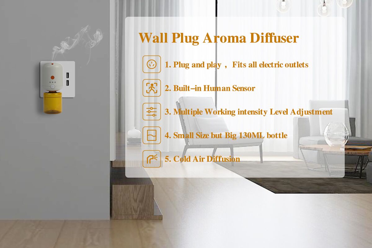 100-240V Portable Fragrance Diffuser Wall Plug Aromatherapy Diffuser 130ml