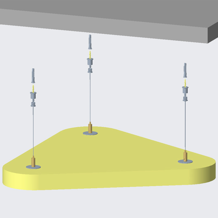 Cable Suspension Kit Ceiling Mounted Metal Cable Hook Gripper System For Sound Dampening Panels