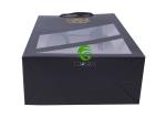 Spot UV Coated Paper Bags With Window , Portable Printed Paper Carrier Bags