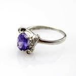 Fashion Jewelry Amethyst Sterling Silver Ring with Cz Diamonds(FR017)