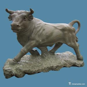 Quality Modern Marble Stone Carving Sculpture Bull Statue For Garden Decoration wholesale