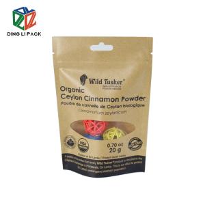 Quality Multifunction Brown Kraft Paper Pouch Seasoning Bag For Powdered Sugar wholesale