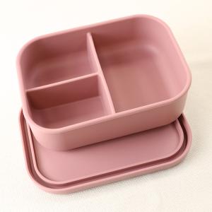 Quality 3 Compartment Silicone Lunch Containers , Reusable Silicone Bento Lunch Box Leak Proof wholesale