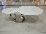 Stainless Steel 80cm 55cm Round Rotating Coffee Table