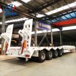 Transport Excavator Heavy Duty Gooseneck Low Bed Semi Truck Trailer 4 Axles 80T