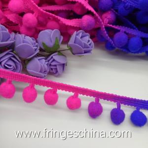 Quality Machine producing OEM wholesale beautiful fabric drapery trimmings beaded pom pom fringes wholesale