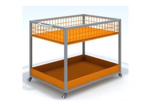 Quality Wooden And Metal Coated Promotional Display Stands , Commercial Portable Promotional Counter wholesale