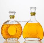 Wine 200ml Transparent Round Empty Flint Glass Liquor Bottle With Sealed Cork