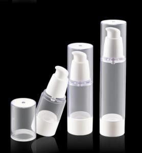 Quality Luxury Plastic Airless Cosmetic Bottles 30ml 50ml 80ml Silkscreen Print wholesale