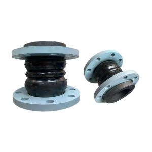 Quality Epoxy Coated Elastomeric Double Sphere Pipe Rubber Expansion Joint Carbon Steel Flange Connection wholesale