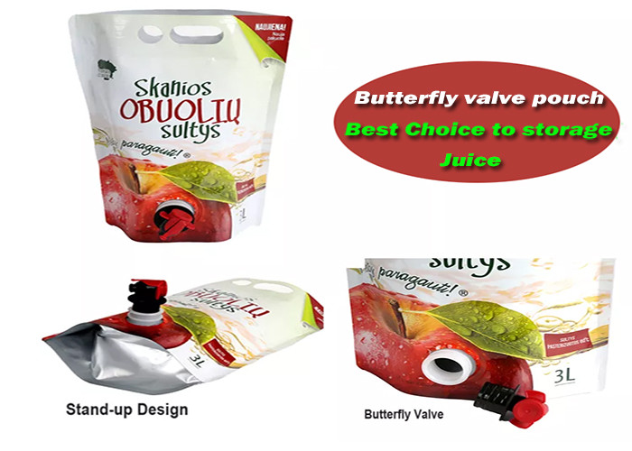 Customized Stand Up Spout Pouch Aluminum Foil 3l Drink Juice Wine Liquid