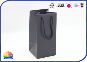 Quality Food Grade Medium Paper Gift Bag Matte Black For Beverage Packaging wholesale