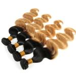Virgin Ombre Hair Weave Bundles , Body Wave 3 Tone Ombre Brazilian Hair