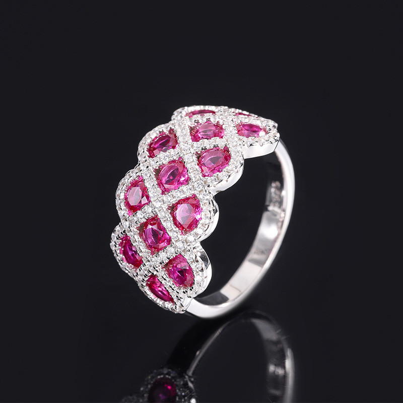 Zircon 925 Sterling Silver Gem Engagement Rings Flower Shape