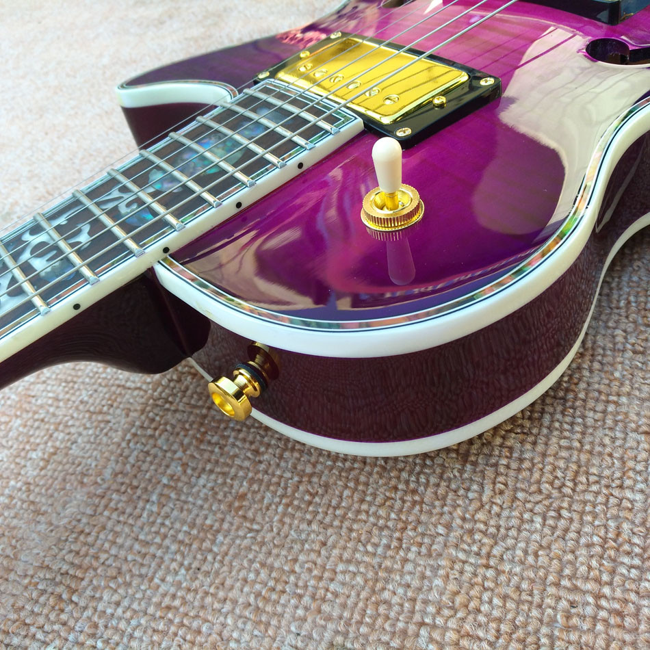 Flame Maple Top & Back Custom LP electric guitar with Abalone binding top & back