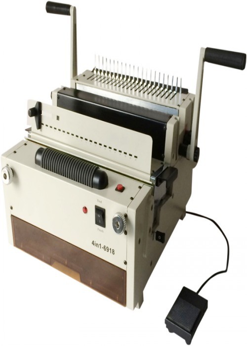 Electric Office Wire Comb Binding Machine Muti Functional 4x4mm Square Hole