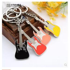 Quality New creative gift product metal guita keychain keyrings wholesale