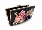 Elegant Flora Bridal Evening Clutch Bags 18 * 11 * 5cm For Women