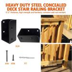 Steel Deck Railing Brackets Connectors 1.2mm Thickness Concealed For 2X4 Wood