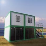 Prefabricated 3 Bedroom Container House Waterproof 2 Story Prefab Homes
