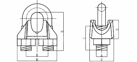 Zinc Finish US Type Galv Malleable Wire Rope Clips For Industry Applications