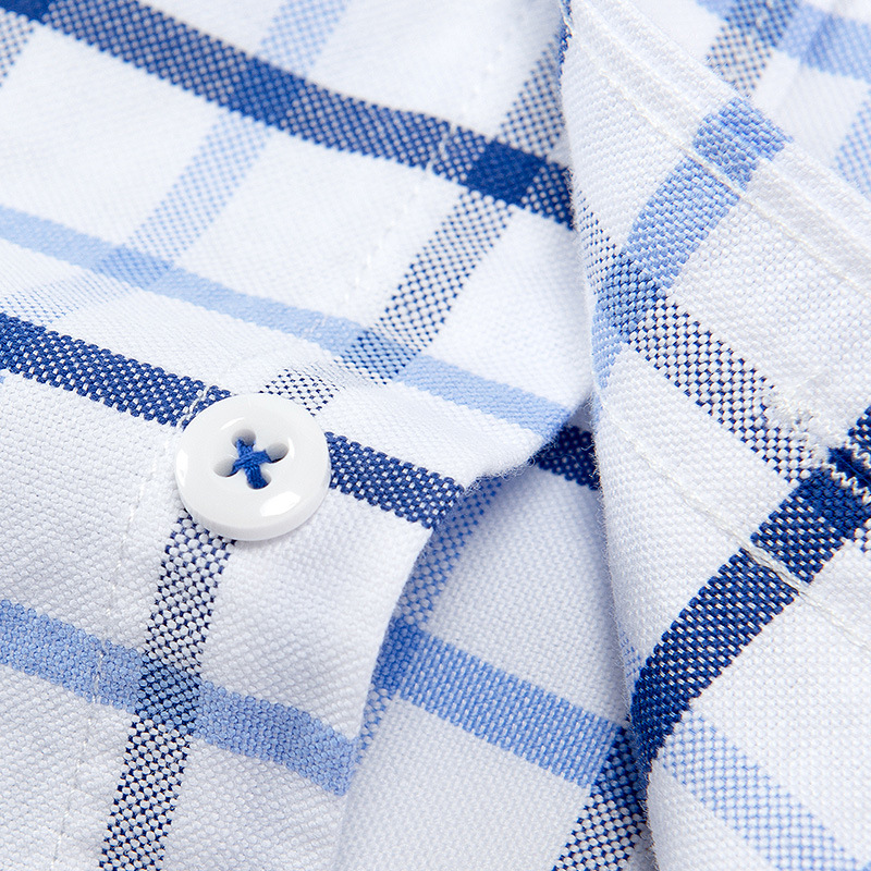 Solid Pattern Business Casual Oxford Spinning Long-Sleeved Pure Cotton Shirt for Men