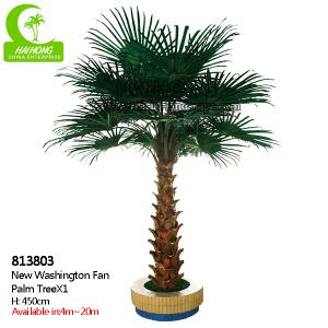 Quality Handmade PE Leaf 450cm Fake Outdoor Tropical Plants For Star Hotel wholesale