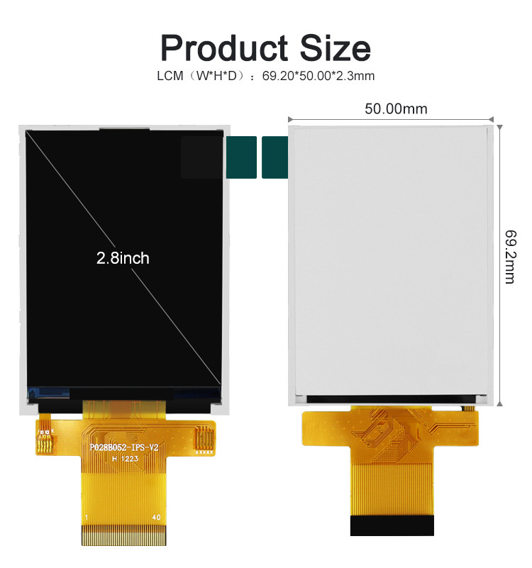 Polcd 240x320 Pixels Small TFT Screen , 18 BIT 2.8 Inch Small TFT LCD Display