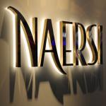Gold Mirror Business Logo Signage Stainless Steel Lighted Storefront Signs