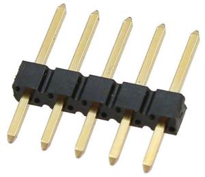 Quality PCB Mounting Straight Pin Header , 1x5 pin Pitch 2.54mm Pin Header wholesale
