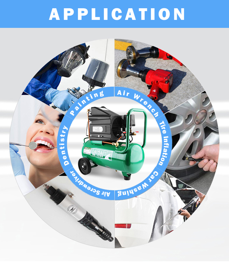 Silent Oil Free Air Compressor Air Pump 980W Power 30L Capacity PORTABLE Configuration